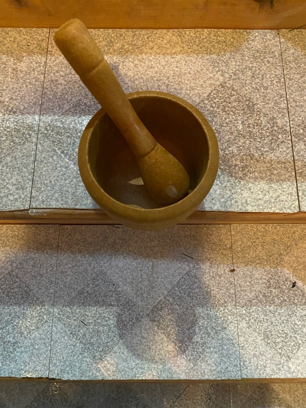 Wooden Mortar and Pestle - Brown